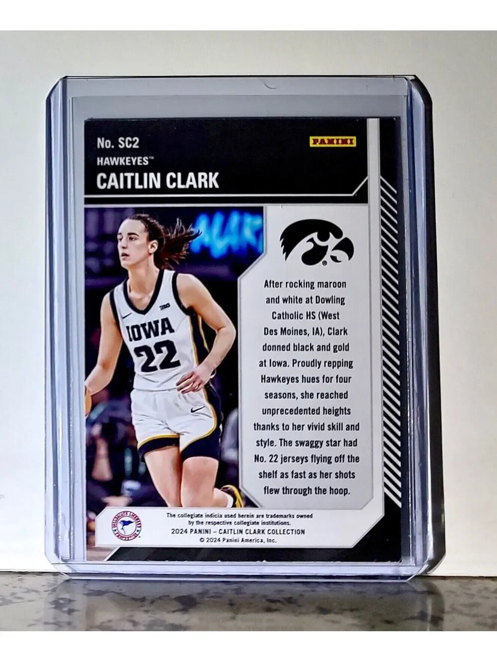 2024 Caitlin Clark Panini Contenders #SC2 School Colors Basketball Card Hawkeyes